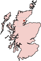 Balblair marked on a Scotland map
