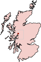 Ben Nevis marked on a Scotland map