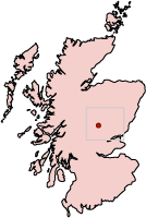 Edradour marked on a Scotland map