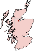 Glen Ord marked on a Scotland map