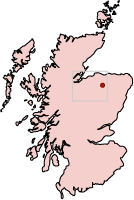 Mortlach marked on a Scotland map